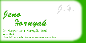 jeno hornyak business card