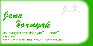 jeno hornyak business card